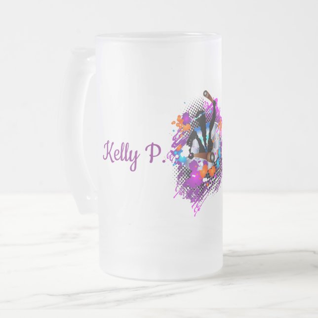 Caneca De Cerveja Vidro Jateado Panman do Carnaval Vibrante abstrato (Frente Esquerda)