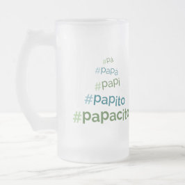 Caneca De Cerveja Vidro Jateado #Papá • #Papacito • #Pá • #Papito#Papá • #Papacito