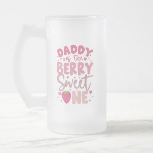 Caneca De Cerveja Vidro Jateado Papai do Doce Morango do Ano Dia de Aniversário Mo