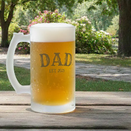 Caneca De Cerveja Vidro Jateado Papai EST