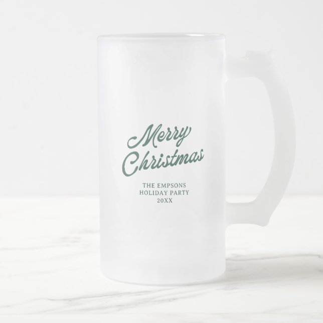 Caneca De Cerveja Vidro Jateado Papai Noel “De Cabeça Para Baixo” Presente Diverti (Direita)