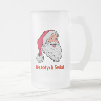 Caneca De Cerveja Vidro Jateado Papai noel polonês