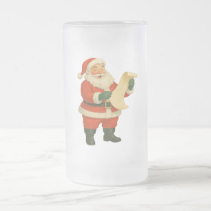 Caneca De Cerveja Vidro Jateado Papai Noel vintage/retro alegre e festivo