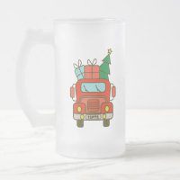 Papais noeis de frente de caminhão Feliz Natal