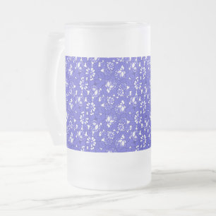 Caneca De Cerveja Vidro Jateado Papel de parede Barroco - Padrão de Flor Azul