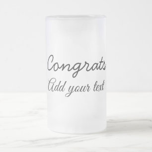 Caneca De Cerveja Vidro Jateado Parabéns simples e minimalistas para formatura adi