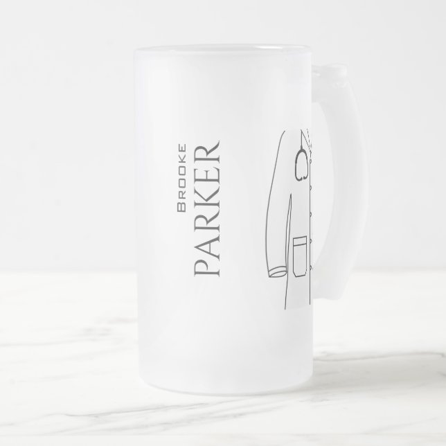 Caneca De Cerveja Vidro Jateado Parabéns White Casaco Ceremonia Doctor (Frente Esquerda)