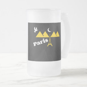 Caneca De Cerveja Vidro Jateado Paris Mugs,,,,,,,,,