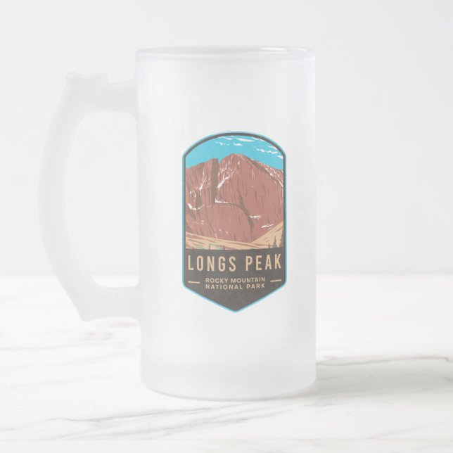 Caneca De Cerveja Vidro Jateado Parque Nacional do Peak Rocky Mountain (Esquerda)