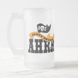 Caneca De Cerveja Vidro Jateado Partido Apesagem - Arrr - Fale como um Dia Pirata