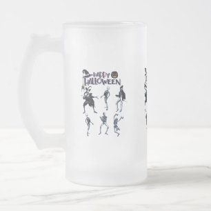 Caneca De Cerveja Vidro Jateado Partido Skeletons Assustador