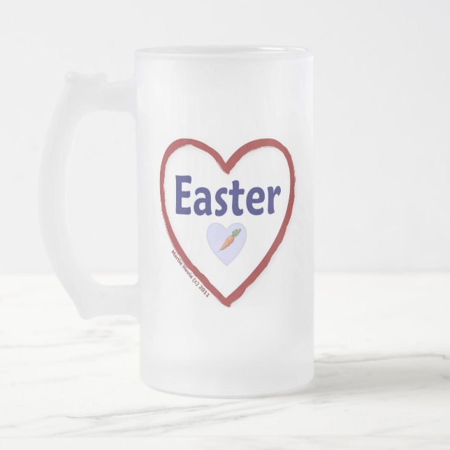 Caneca De Cerveja Vidro Jateado Páscoa de amor (Esquerda)