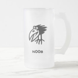 Caneca De Cerveja Vidro Jateado Pássaro n00b