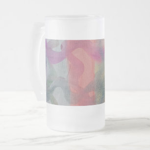 Caneca De Cerveja Vidro Jateado Pastel Abstrato Art