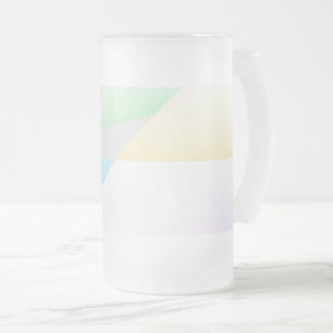 Caneca De Cerveja Vidro Jateado Pastel Triangles Fosco Vidro