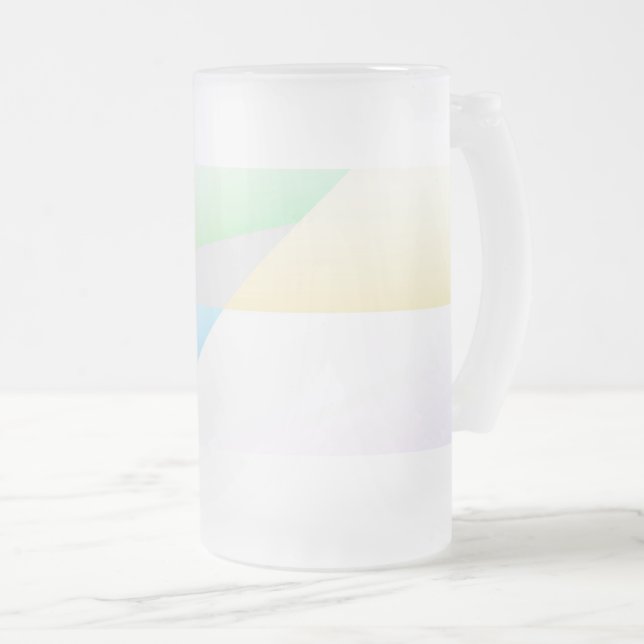 Caneca De Cerveja Vidro Jateado Pastel Triangles Fosco Vidro (Frente Esquerda)