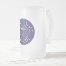 Caneca De Cerveja Vidro Jateado Patch Tradicional da Faculdade de Alice santo