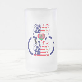 Caneca De Cerveja Vidro Jateado Patriotic Colors Home Drinkware Barware Frost EUA