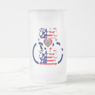 Caneca De Cerveja Vidro Jateado Patriotic Colors Home Drinkware Barware Frost EUA