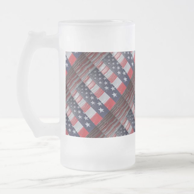 Caneca De Cerveja Vidro Jateado Patriótico (Esquerda)