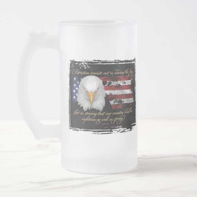 Caneca De Cerveja Vidro Jateado Patriotismo Justo (Esquerda)