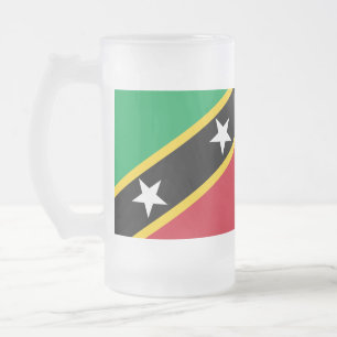 Caneca De Cerveja Vidro Jateado Paul McGehee "Rua. Bandeira de Kitts & Nevis" Beer