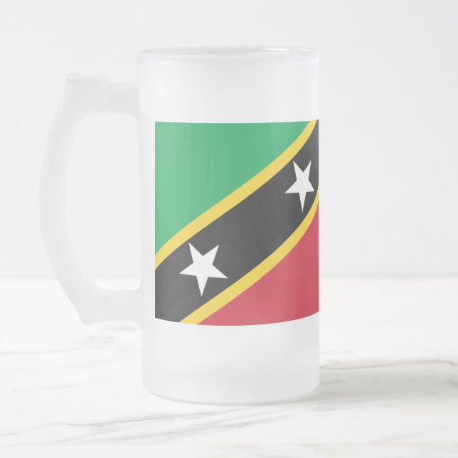 Caneca De Cerveja Vidro Jateado Paul McGehee "Rua. Bandeira de Kitts & Nevis" Beer (Esquerda)
