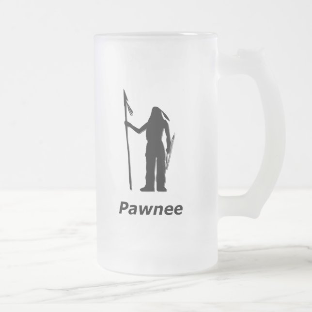 Caneca De Cerveja Vidro Jateado Pawnee Indiana (Direita)
