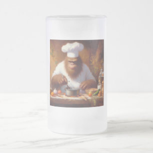 Caneca De Cerveja Vidro Jateado Pé Grande do Chef