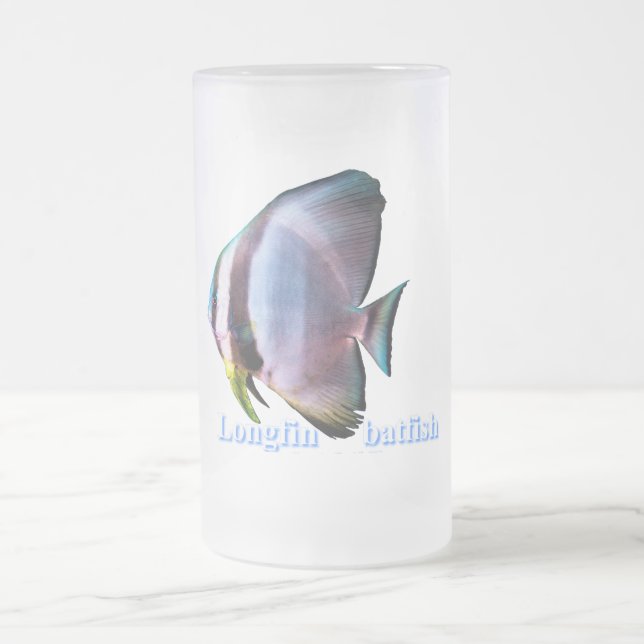 Caneca De Cerveja Vidro Jateado Peixe-batata de barbatanas longas recortado (Centro)