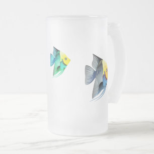 Caneca De Cerveja Vidro Jateado Peixes