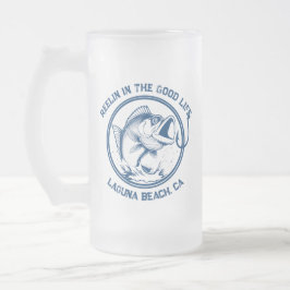 Caneca De Cerveja Vidro Jateado Peixes Engraçados-Reelin na Boa Vida