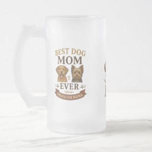 Caneca De Cerveja Vidro Jateado Pele Orgulhosa Mama presente com Labrador e Yorkie
