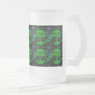 Caneca De Cerveja Vidro Jateado Pequeno Diabo Verde