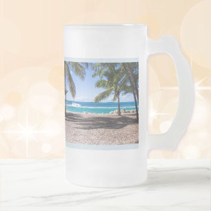 Caneca De Cerveja Vidro Jateado Personalizar foto de férias personalizada persona