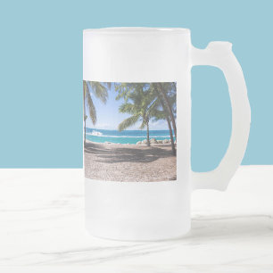Caneca De Cerveja Vidro Jateado Personalizar foto de férias personalizada persona