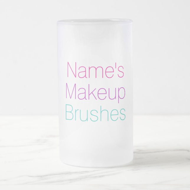 Caneca De Cerveja Vidro Jateado Personalizável Seu Nome Makeup Brushes Holder (Centro)