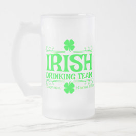 Caneca De Cerveja Vidro Jateado Personalize Equipe Irlandesa de Bebidas