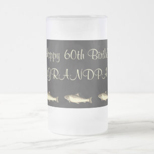 Caneca De Cerveja Vidro Jateado Personalize este 60th vovô feliz do aniversário
