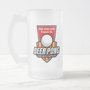 Caneca De Cerveja Vidro Jateado Personalize Este Logotipo De Pong Da Cerveja