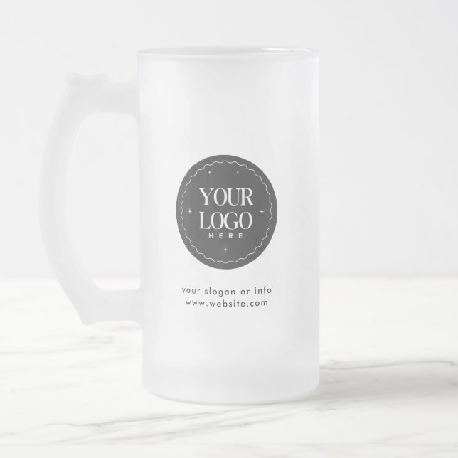 Caneca De Cerveja Vidro Jateado Personalized Company Logo | Custom Business Gift (Esquerda)