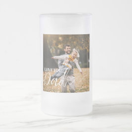Caneca De Cerveja Vidro Jateado Personalized Love You Dad Photo