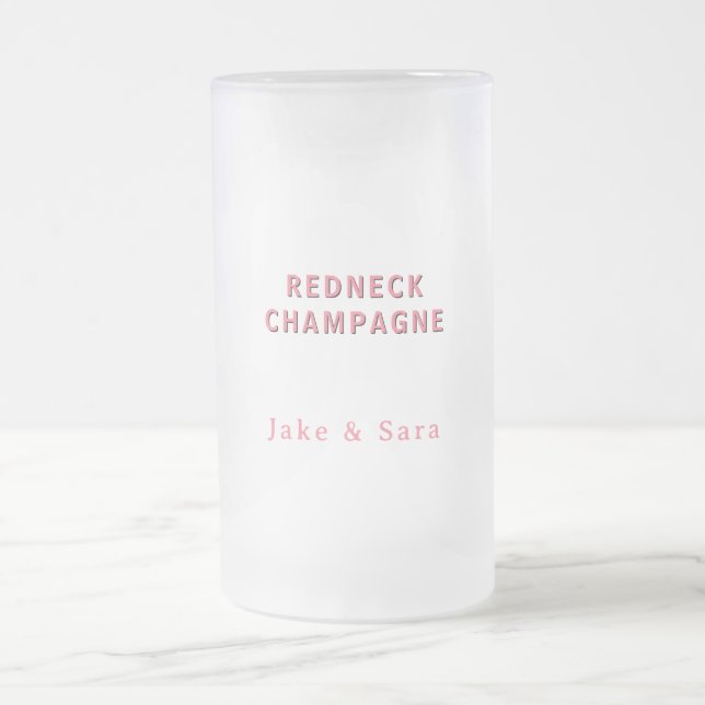 Caneca De Cerveja Vidro Jateado Personalized Redneck Champagne Pink (Centro)