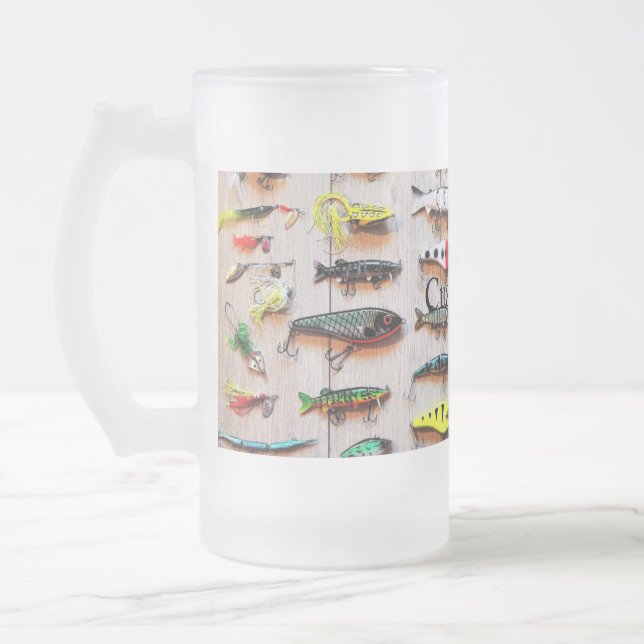 Caneca De Cerveja Vidro Jateado Pesca Clássica Arrasta Thunder_Cove (Esquerda)