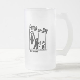 Caneca De Cerveja Vidro Jateado Pesca Engraçada Pescadas Pescadas Pescadas