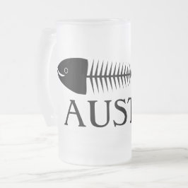 Caneca De Cerveja Vidro Jateado Pescado de cerveja de fosco