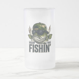 Caneca De Cerveja Vidro Jateado Pescaria de Robalo Engraçada 