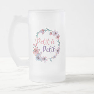 Caneca De Cerveja Vidro Jateado Petit a Petit Francais - Pouco a Pouco Francês