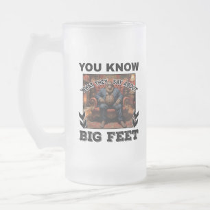 Caneca De Cerveja Vidro Jateado Piada de Pés-Bigpés