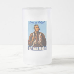Caneca De Cerveja Vidro Jateado Pilotos de Caça Afro-Americanos da 2ª Guerra Mundi